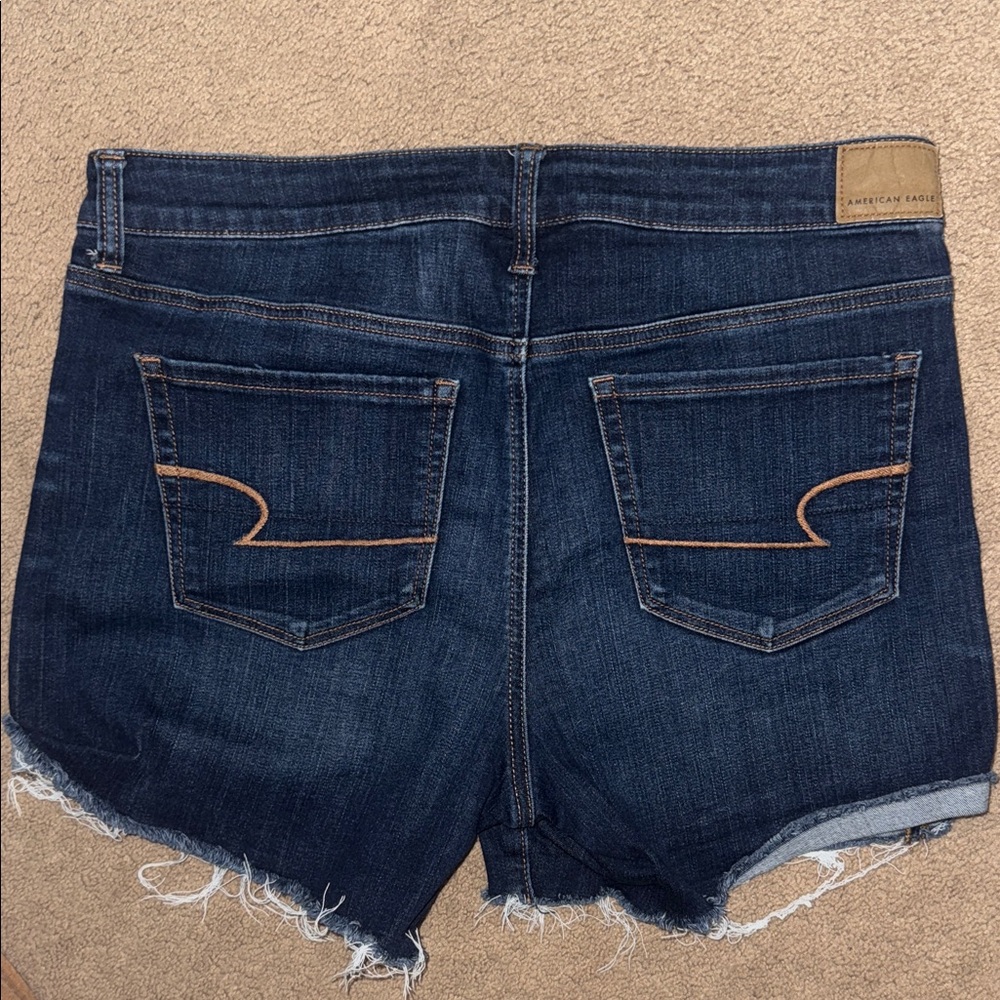 American Eagle Outfitters Dark Blue Jean Shorts - Picture 3 of 9
